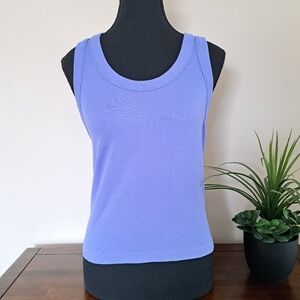 Reflex Tank Racer Back Ribbed Seamless Blue Women's Size Large Casual Stretch